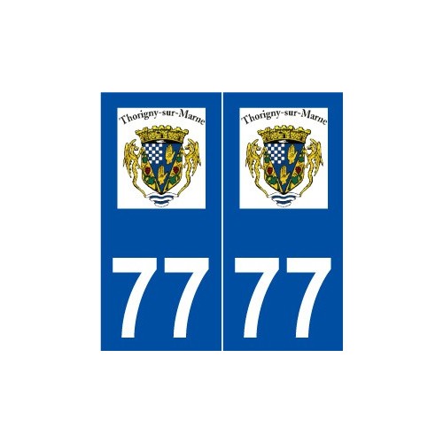 77 Thorigny-sur-Marne logo autocollant plaque stickers ville