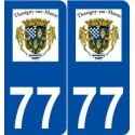 77 Thorigny-sur-Marne logo autocollant plaque stickers ville