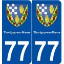 77 Thorigny-sur-Marne blason autocollant plaque stickers ville