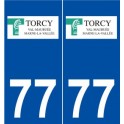 77 Torcy logo autocollant plaque stickers ville