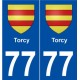 77 Torcy blason autocollant plaque stickers ville