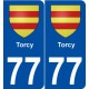 77 Torcy blason autocollant plaque stickers ville