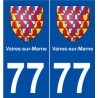 77 Vaires-sur-Marne blason autocollant plaque stickers ville