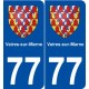 77 Vaires-sur-Marne blason autocollant plaque stickers ville