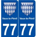77 Vaux-le-Pénil blason autocollant plaque stickers ville