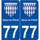 77 Vaux-le-Pénil blason autocollant plaque stickers ville