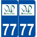 77 Vaux-le-Pénil logo autocollant plaque stickers ville