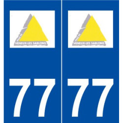 77 Veneux-les-Sablons logo autocollant plaque stickers ville