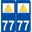77 Veneux-les-Sablons logo autocollant plaque stickers ville