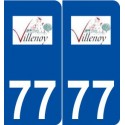 77 Villenoy logo autocollant plaque stickers ville