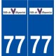 77 Villeparisis logo autocollant plaque stickers ville
