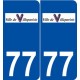 77 Villeparisis logo autocollant plaque stickers ville