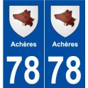 78 Achères blason autocollant plaque stickers ville