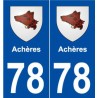 78 Achères blason autocollant plaque stickers ville