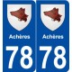 78 Achères blason autocollant plaque stickers ville