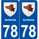 78 Achères blason autocollant plaque stickers ville