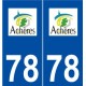 78 Achèreslogo autocollant plaque stickers ville