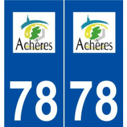 78 Achèreslogo autocollant plaque stickers ville
