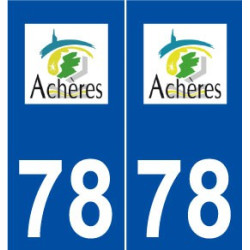78 Achèreslogo autocollant plaque stickers ville