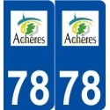 78 Achèreslogo autocollant plaque stickers ville