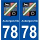 78 Aubergenville blason autocollant plaque stickers ville