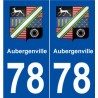 78 Aubergenville blason autocollant plaque stickers ville