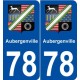 78 Aubergenville blason autocollant plaque stickers ville