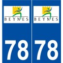 78 Beynes logo autocollant plaque stickers ville
