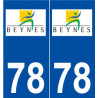 78 Beynes logo autocollant plaque stickers ville