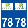 78 Beynes logo autocollant plaque stickers ville