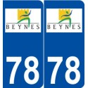 78 Beynes logo autocollant plaque stickers ville