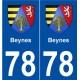 78 Beynes blason autocollant plaque stickers ville