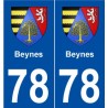78 Beynes blason autocollant plaque stickers ville