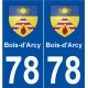 78 Bois-d'Arcy blason autocollant plaque stickers ville