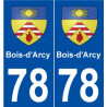 78 Bois-d'Arcy blason autocollant plaque stickers ville
