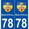 78 Bois-d'Arcy blason autocollant plaque stickers ville