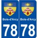 78 Bois-d'Arcy blason autocollant plaque stickers ville