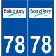78 Bois-d'Arcy logo autocollant plaque stickers ville