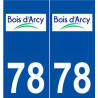 78 Bois-d'Arcy logo autocollant plaque stickers ville