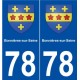 78 Bonnières-sur-Seine blason autocollant plaque stickers ville