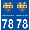 78 Bonnières-sur-Seine blason autocollant plaque stickers ville