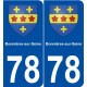 78 Bonnières-sur-Seine blason autocollant plaque stickers ville