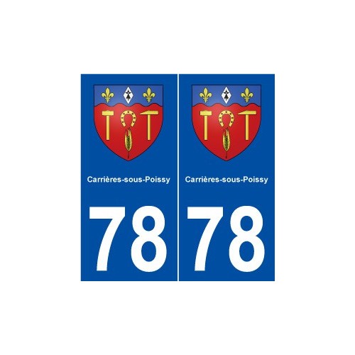78 Carrières-sous-Poissy blason autocollant plaque stickers ville