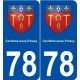 78 Carrières-sous-Poissy blason autocollant plaque stickers ville