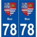 78 Buc blason autocollant plaque stickers ville