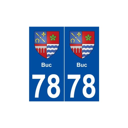 78 Buc blason autocollant plaque stickers ville