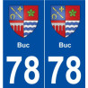 78 Buc blason autocollant plaque stickers ville