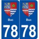 78 Buc blason autocollant plaque stickers ville