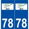 78 Buc logo autocollant plaque stickers ville