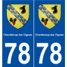 78 Chanteloup-les-Vignes blason autocollant plaque stickers ville